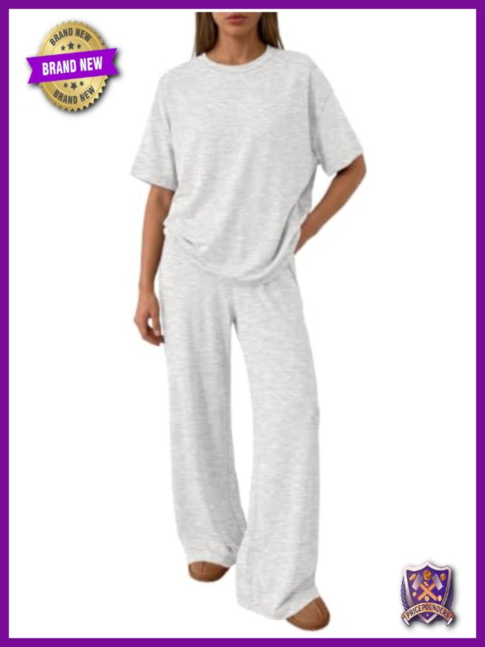 2 Piece Lounge Set Short Sleeve Tee & Pants Rayon Spandex Comfy Travel Outfit